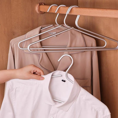 Premium Matte Silvery Aluminum Coat Hangers 10 Piece Set, 16.5” Extra Smooth & Durable Metal Shirt Dress Hanger,Aluminum Alloy Hanger,Clothing Support,Clothing Hang - style: Silver Elegant Hanger（10）