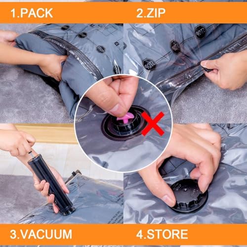 GONGSHI Vacuum Seal Bags for Clothing Travel & Home Storage, Travel Vacuum Bags with Electric Pump,Space Saver for Blankets, Comforters, Pillows, Clothes,32 Combo