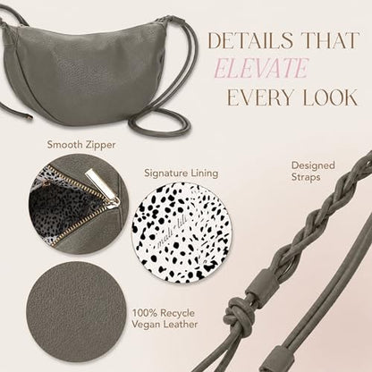 Mali&Lili Hobo Shoulder Bag for Women, Aria Convertible Crossbody Bags for Women, Vegan Leather purses, Shoulder Handbags - color: Olive