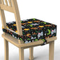 Toddler Booster Seat for Dining Table, Stronger Support Non-Slip Bottom Double Safe Straps Booster Seat Dining Toddler, Portable Travel Increasing Cushion (Black) - color: Black