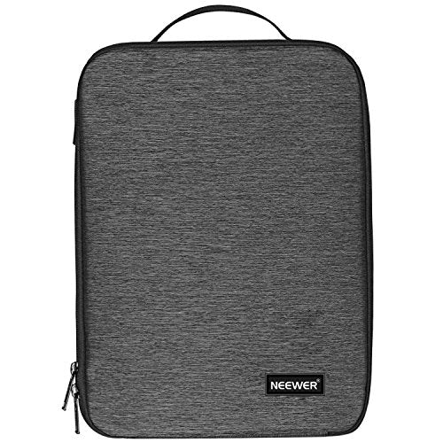 Neewer NW140S Waterproof Camera and Lens Storage Carrying Case 8.7x5.9x12.6 inches Soft Padded Bag for Canon Nikon Sony DSLR, 4 Lens or Flash, Trigger, Battery Accessories(Grey) - style: Nw140s