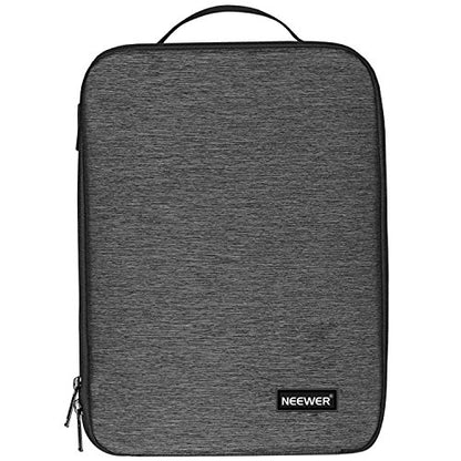Neewer NW140S Waterproof Camera and Lens Storage Carrying Case 8.7x5.9x12.6 inches Soft Padded Bag for Canon Nikon Sony DSLR, 4 Lens or Flash, Trigger, Battery Accessories(Grey) - style: Nw140s