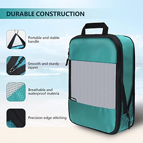 Compression Packing Cubes for Suitcases,5 Set Travel Essentials, Lightweight Luggage Organizer Bags, Travel Cubes for Carry on - color: Green