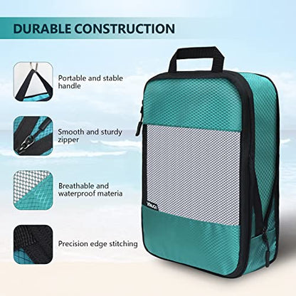 Compression Packing Cubes for Suitcases,5 Set Travel Essentials, Lightweight Luggage Organizer Bags, Travel Cubes for Carry on - color: Green