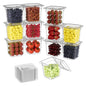 1/6 6'' 12 Pack Plastic Food Pans With Lids, Clear Food Pan, Commercial Stackable Polycarbonate Freezer-Safe for Fruits Vegetables Restaurant Kitchen - color: 1/6 6"12 Pack
