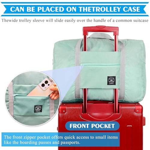Travel Bag 36 Packes Carry on Luggage Foldable Duffel Bag Sports Gym Bag Weekender Overnight Bag Water Resistant Nylon Travel Duffel for Men Women - color: Green 36