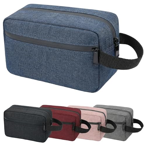 DSYSC Travel Toiletry Bag for Women Men, Small Makeup Bag, Water-Resistant Cosmetic Bag, Cosmetic Pouch, Traveling Dopp Kit, Travel Essentials Accessories (Blue) - color: Blue