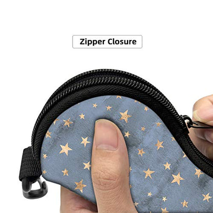 Sunglasses Soft Case with Carabiner Ultra Light Neoprene Zipper Glasses Case - color: Stars