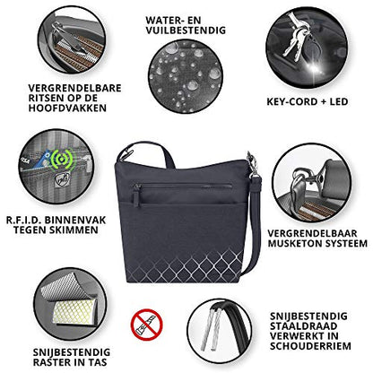 Travelon Anti-theft Metro Crossbody - color: Navy Heather