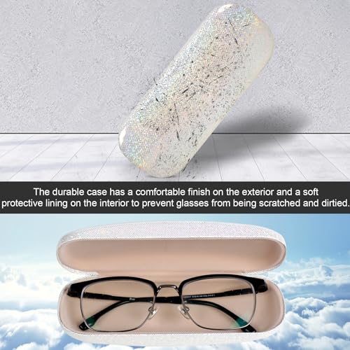 Joyberg Glasses Case, 2 Pack Eyeglass Case with Cleaning Cloth, Glasses Case Hard Shell Fits Most Glasses - color: Bright White