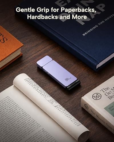 86lux Book Light, Rechargeable Clip-On LED Reading Light for Bed & Night Use - 3 Color Temperatures with Stepless Dimming, Ultralight Bookmark Design for Kids, Book Lovers, Purple - color: Purple