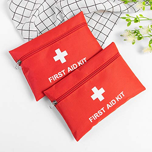 Red First Aid Bag Empty First Aid Kit Empty Waterproof First Aid Pouch Small Mini for First Aid Kits Pack Emergency Hiking Backpacking Camping Travel Car Cycling (Red, 7.9x5.5" 12 Pack) - color: Red, size: 7.9x5.9 Inch (Pack of 12)