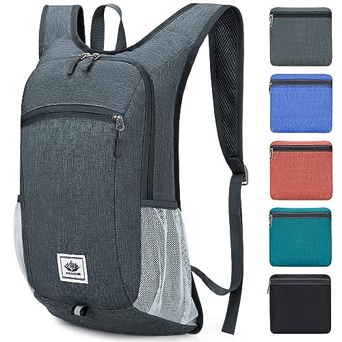 Esup 15L Lightweight Hiking Backpack Foldable Small Travel Backpack Packable Camping Backpack for Women Men (Dark Gray) - color: Dark Gray