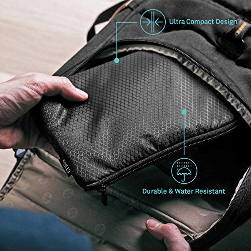 UT Wire Pocket Travel Lightweight Organizer Case with Zipper for Charger, Cable, Power Bank, Flash Memory Accessories Holder in Black 1-Pack - size: 8.8" W x 1.5" D 6"H