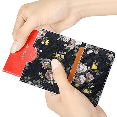 XEYOU Passport Holder Cover - Ultra Slim Premium Synthetic Leather Travel Wallet Case Cover - color: Small Flower