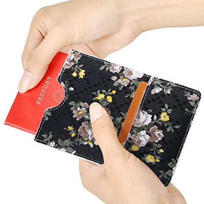 XEYOU Passport Holder Cover - Ultra Slim Premium Synthetic Leather Travel Wallet Case Cover - color: Small Flower