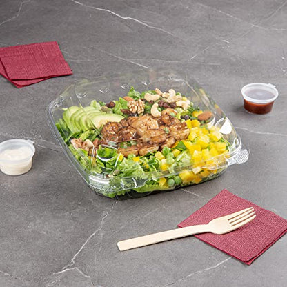 Restaurantware Thermo Tek 45.7 Ounce Clamshell Containers 100 Anti-Fog To Go Food Containers - Freezable Rectangle Clear Plastic Food Packaging Containers Disposable - size: 46 oz