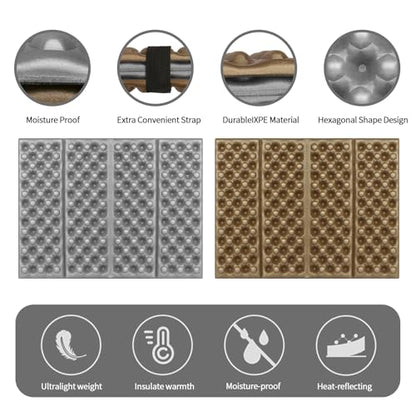 FOCHIER F Stadium Seat Pad, Camping Foam Pad, Foldable Z Stadium Seat Cushion Insulated Sitting Pad for Camping Backpacking Stadium Outdoor Picnic, Hiking, Mountaineering,Bleachers - color: Iron Grey 1PC