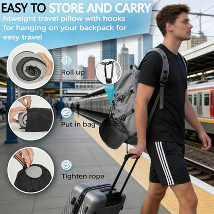 Travel Neck Pillow- 360° Ergonomic Memory Foam Travel Neck Pillow Airplane,Premium Breathable Relief Neck Pain for Long Flights,Car & Office (Gray) - color: Gray