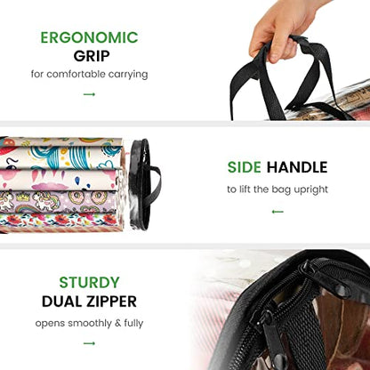 ZOBER Round Christmas Gift Wrapping Paper Organizer Storage - 40 Inch Gift Wrap Storage Containers - Wrapping Paper Holder, Clear PVC Waterproof, Fits 25 Standard Rolls - Black - color: Black Transparent