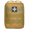 First Aid Pouch Empty Small, Tactical Molle EMT Pouch Compact Medical IFAK Rip Away Untility Bag Pouches - color: TAN