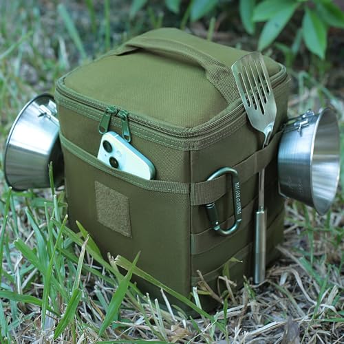 Tactical Camping Storage Bag 7L Utility Tote Bag Trunk Organizer (Coyote Brown) - color: Coyote Brown