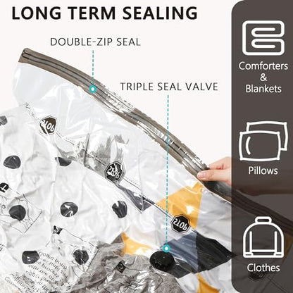 Vacuum Storage Bags, Compression Packing Space Saver Seal Bags for Clothing Bedding Comforters Blankets Pillows, 8 Jumbo - size: 8 Jumbo