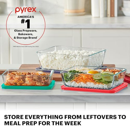 Pyrex Simply Store (5-Pack) Large Glass Food Storage Containers Set, (3, 6 & 11 Cup) Meal Prep Containers With Plastic BPA-Free Lids, Dishwasher & Microwave Safe - size: 5 Pack (Large)