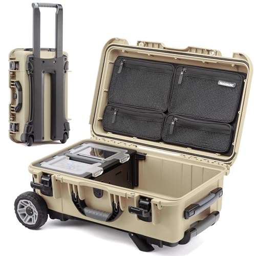 NANUK Trail 30 – 28.5L (7.5-Gallon) Waterproof Storage Box Wheeled and Modular Cargo Case for Camping, Fishing, Hunting & Outdoor Storage - Dustproof and Impact Resistant (22" x 14" x 9") – Desert Tan - color: Desert Tan, size: Trail 30 (7.5-Gallon)