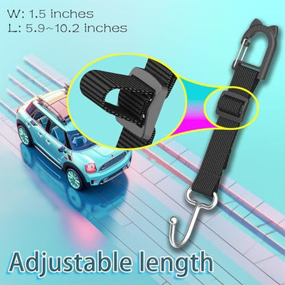 Purse Hook for Car, Adjustable Headrest Hooks, 2 Pack | 100 LBS Heavy Duty, Metal Construction, Includes Carabiner, Easy Install - style: DL2