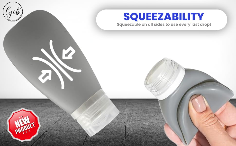 Travel Bottles for Toiletries, TSA Approved 3 oz Leak Proof Silicone Refillable Squeeze Travel Size Containers BPA Free for Cleansers, Lotions, Shampoo w/Clear Bag (Earth Tone Colors) - color: Warm beige, Soft taupe, Tan, Carmel
