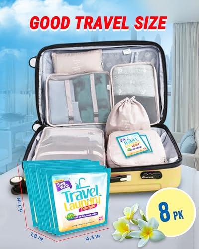 TidyFriend Sink Travel Laundry Detergent 10 ml, 8 Pack Lightweight Travel Size Laundry Detergent Packets, Must Haves Laundry Essentials - size: 8 Pack