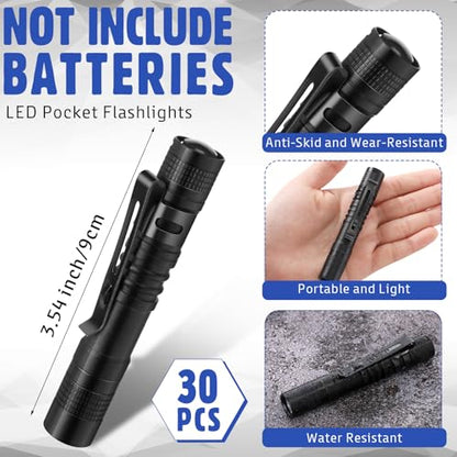 Coume Fathers Day Small Pocket Flashlight Gifts for Church Pocket Light Motivational Quote Card Bible Verse Cards and Organza Bags for Men Thank You Gifts, Not Include Batteries(30 Sets)