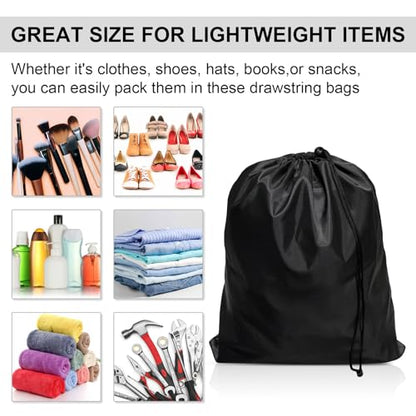 8-Pack Drawstring Bags with Toggle, Durable Nylon Backpack, Cinch Sack and Ditty Pouch for Gym, Sports, Travel, and Daily Use - size: 12 x 16 Inch