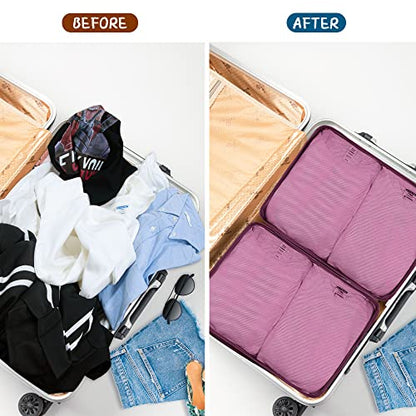 Packing Cubes Set, 2 Pcs Packing Organizers Set for Suitcases (Burgundy) - color: Burgundy