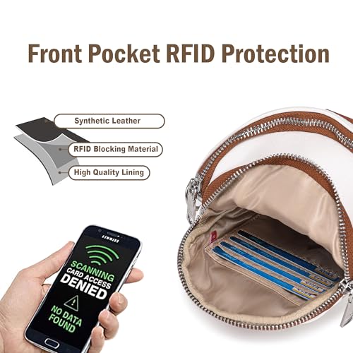 INICAT Anti Theft Crossbody Bags for Women Travel Small Sling Bag Fanny Packs Cross Body Purses Everyday - color: White Brown Antitheft, size: Small
