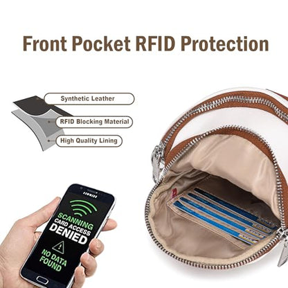 INICAT Anti Theft Crossbody Bags for Women Travel Small Sling Bag Fanny Packs Cross Body Purses Everyday - color: White Brown Antitheft, size: Large