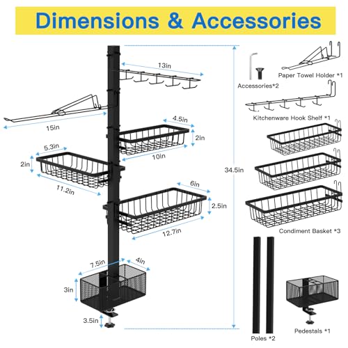 Griddle Caddy Organizer for Blackstone Griddle Accessories, for Husband & Dad & Him, Outdoor Kitchen Accessories, BBQ Grill Picnic Utensil Condiment Caddy with Paper Towel Holder