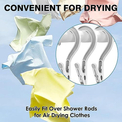 24pcs Laundry Hooks Clip Plastic Clothes Hangers Pins Super Strong Hanger Clips for Bathroom Travel Portable,White - color: White 24pcs