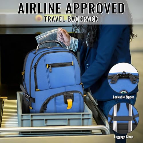 YOREPEK Large Backpack for Men, Extra Large Laptop Backpacks for Men Women, Water Resistant Travel Backpack Airline Approved Business Work Bag Fits 17 Inch Computer, Black - color: Cobalt Blue, size: 17 Inch
