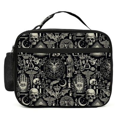 Gothic Lunch Bag Insulated Reusable Lunch Box Cooler Thermal Tote Bag For Teenage Boys Girls School Beach - color: Gothic