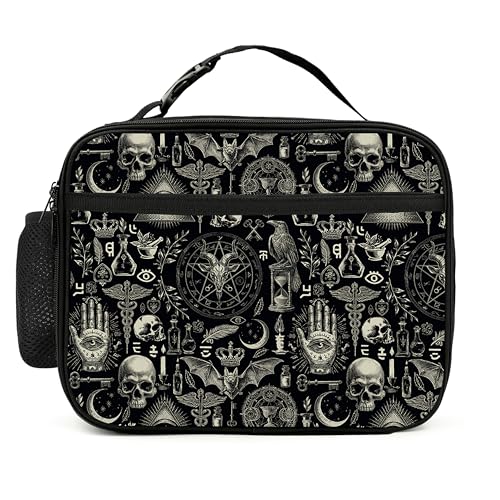 Gothic Lunch Bag Insulated Reusable Lunch Box Cooler Thermal Tote Bag For Teenage Boys Girls School Beach - color: Gothic