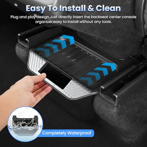 Shademax Custom for 2025 2026 Tesla Model Y Trash Can, Model Y Juniper Rear Center Console Organizer with Lid Cover, Backseat Storage Box Garbage Can Bin for 2026 Model Y Juniper Launch Accessories