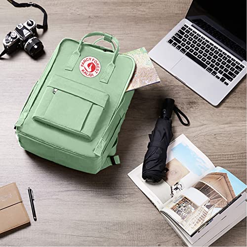 KALIDI Casual Laptop Backpack 15 Inches Classic Camping Rucksack Travel Outdoor Square Daypack College Hiking Gym Bag, Light Green - color: Light Green