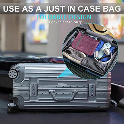 Vomgomfom 65L/85L/115L Foldable Travel Duffle Bag, Lightweight Checked Luggage with Shoe Compartment, Water-Resistant Weekender Overnight Bag for Men & Women - color: I Purple, size: 85L