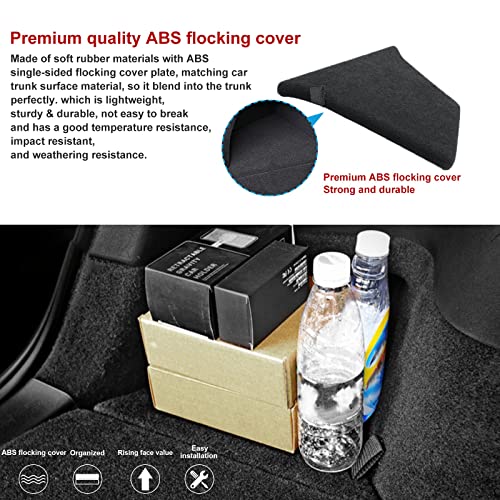 x xotic tech Black Rear Trunk Side Storage Grocery Box w/Lid Reinforced Handle Partition Board Cover Organizer Packet Holder Bin Compatible with Tesla Model 3 2017-2023 - size: Model 3