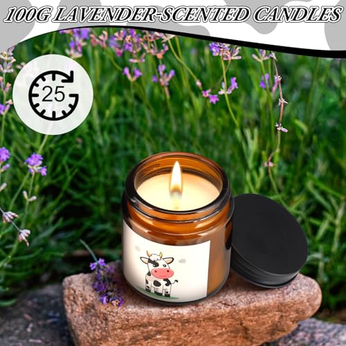 Honeydak Cow Gifts Set for Women Cow Printed Accessories Includes Makeup Bag Gift Box Cute Socks Keychain Mug Scented Candle Stickers for Christmas and Birthday Party Gifts - style: Cow
