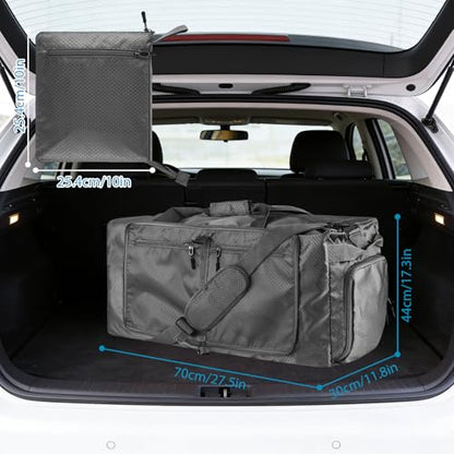 60L Duffle Bag with Shoes Compartment - Foldable&Large Capacity Travel Duffel Bags, Lightweight & Water-Resistant Gym Bag - Dark Gray - color: 60L-Dark Gray