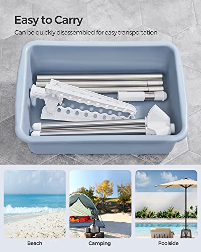 SONGMICS Clothes Drying Rack, 59-Inch Folding Laundry Drying Rack with 3 Rotatable Arms for Hangers, 4 Legs, Stainless Steel, for 27 Pieces of Clothes, White and Silver ULLR510W01 - color: White + Silver, style: 1-Tier