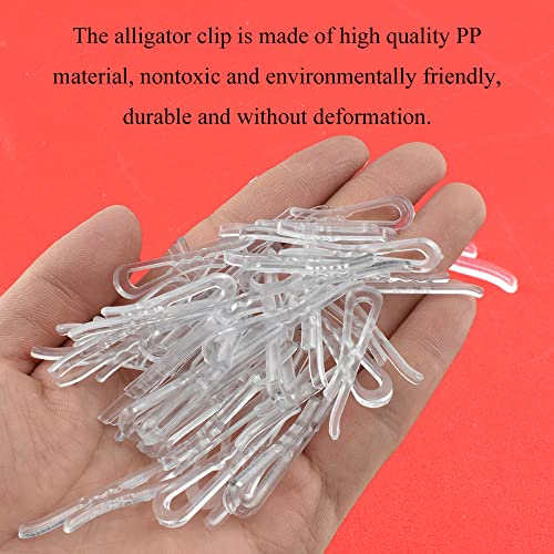 HAHIYO 1.5 inches/38mm 200Pcs Clear Plastic U Shape Alligator Clips Clothespins Garment Shirt Folding Clips with Teeth for Sewing Room Folding Board Sock Tie Pant Securing Fabric to Comic Book Board - size: Clear - 1.5 inches - 200 Count - With Teeth